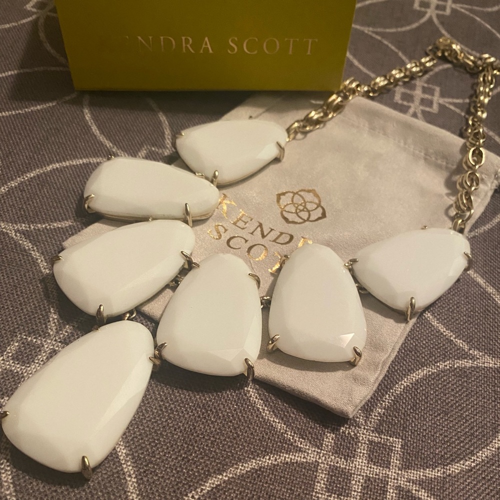 Kendra Scott White Harlow Statement Necklace
